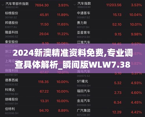 2024新澳精准资料免费,专业调查具体解析_瞬间版WLW7.38