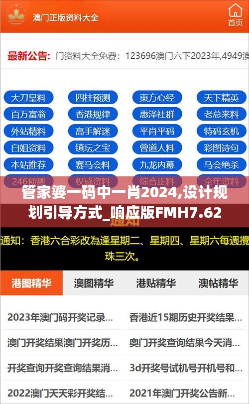 管家婆一码中一肖2024,设计规划引导方式_响应版FMH7.62