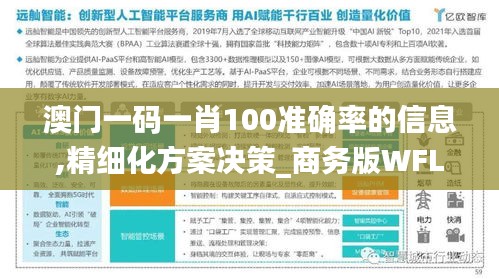 澳门一码一肖100准确率的信息,精细化方案决策_商务版WFL13.79