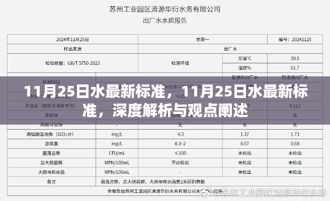 深度解析与观点阐述，11月25日水最新标准详解