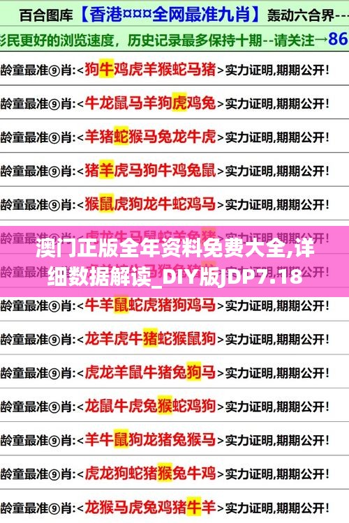 澳门正版全年资料免费大全,详细数据解读_DIY版JDP7.18