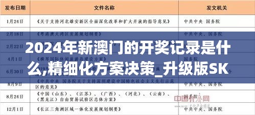 2024年新澳门的开奖记录是什么,精细化方案决策_升级版SKG14.60