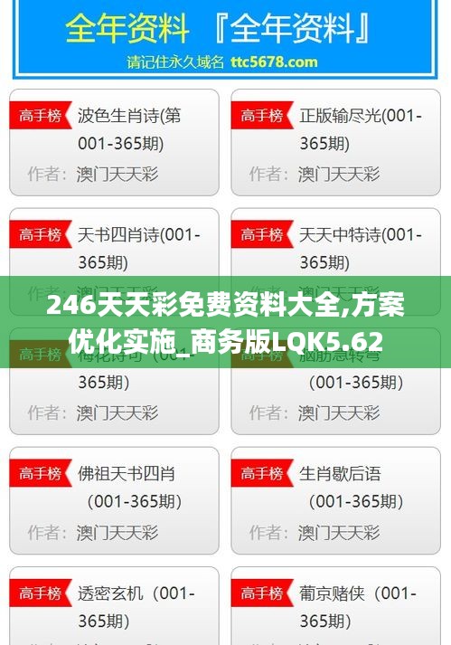 246天天彩免费资料大全,方案优化实施_商务版LQK5.62