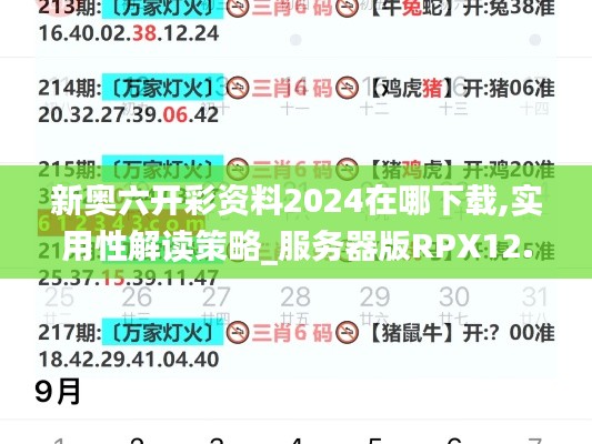 新奥六开彩资料2024在哪下载,实用性解读策略_服务器版RPX12.793