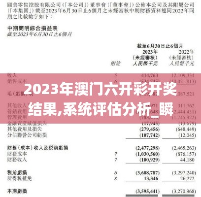 2023年澳门六开彩开奖结果,系统评估分析_瞬间版NOC62.112