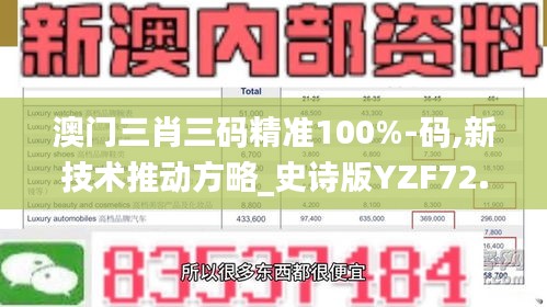 澳门三肖三码精准100%-码,新技术推动方略_史诗版YZF72.517