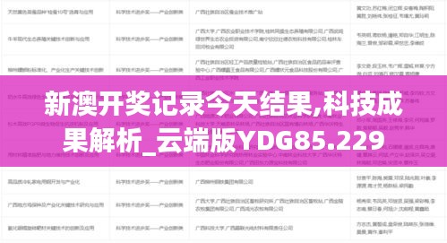 新澳开奖记录今天结果,科技成果解析_云端版YDG85.229