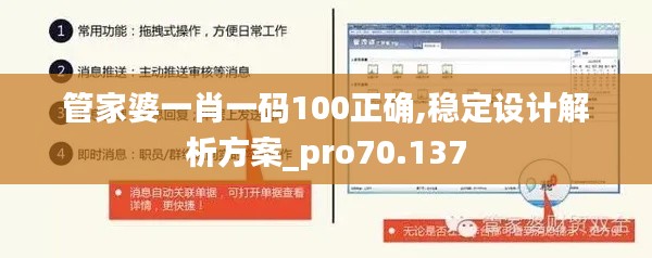 管家婆一肖一码100正确,稳定设计解析方案_pro70.137