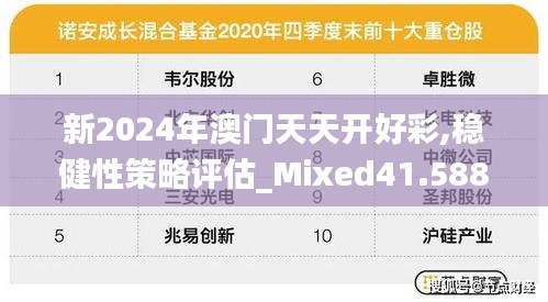 新2024年澳门天天开好彩,稳健性策略评估_Mixed41.588