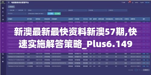 新澳最新最快资料新澳57期,快速实施解答策略_Plus6.149