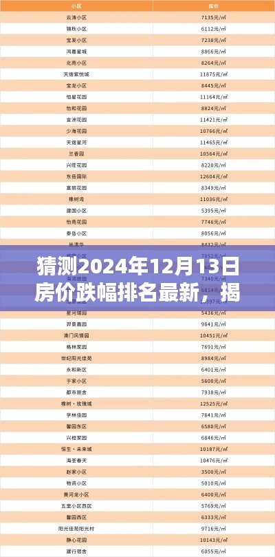 揭秘未来，预测2024年房价跌幅排名及分析报告出炉！