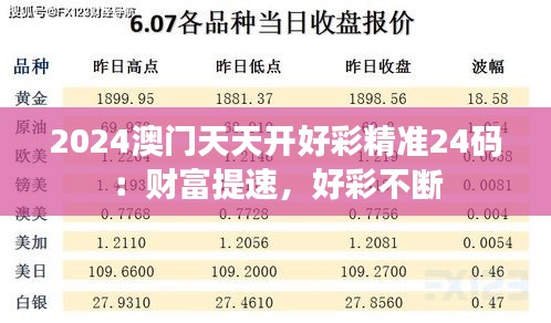 2024澳门天天开好彩精准24码：财富提速，好彩不断