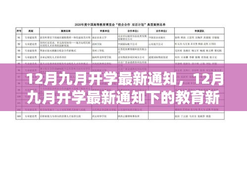 12月九月开学最新通知下的教育新动向与个人观点解析