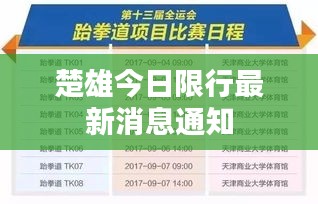 楚雄今日限行最新消息通知