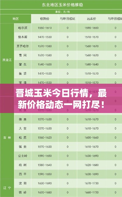晋城玉米今日行情，最新价格动态一网打尽！
